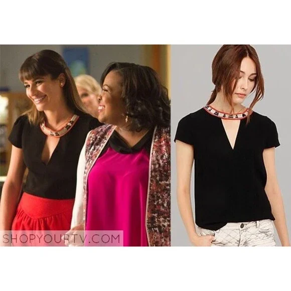 Maje Fraiche Keyhole Black Embroidered Short Sleeve Blouse size 2 $345 - Picture 4 of 15